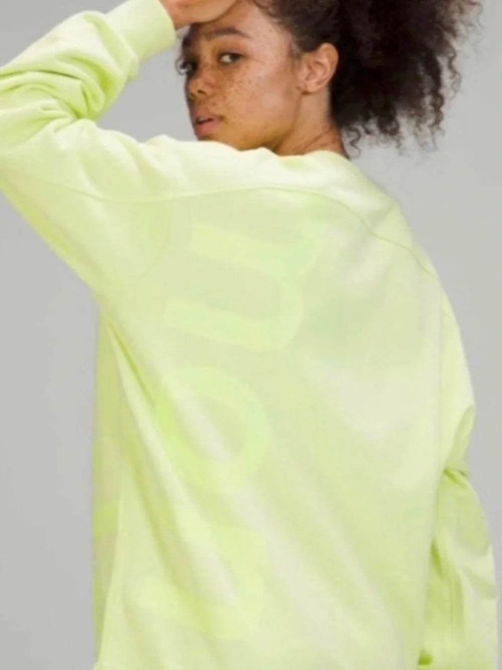 LULU🍋 Perfectly Oversized Crew *Logo‎ - Crispin Green
